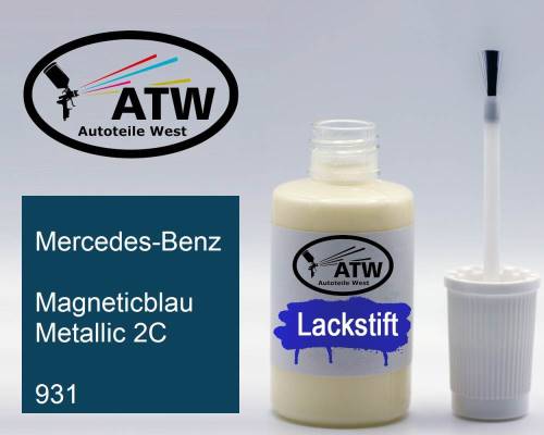 Mercedes-Benz, Magneticblau Metallic 2C, 931: 20ml Lackstift, von ATW Autoteile West.